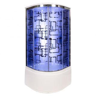 Душевая кабина Deto BМ4590 LED BLACK 90х90х220 см